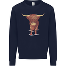 Highland Cattle Cow Scotland Scottish Mens Sweatshirt Jumper Navy Blue