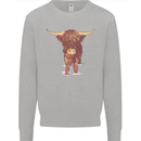 Highland Cattle Cow Scotland Scottish Mens Sweatshirt Jumper Sports Grey
