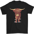 Highland Cattle Cow Scotland Scottish Mens T-Shirt Cotton Gildan Black