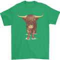 Highland Cattle Cow Scotland Scottish Mens T-Shirt Cotton Gildan Irish Green