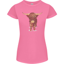 Highland Cattle Cow Scotland Scottish Womens Petite Cut T-Shirt Azalea