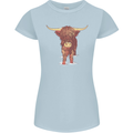 Highland Cattle Cow Scotland Scottish Womens Petite Cut T-Shirt Light Blue