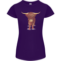 Highland Cattle Cow Scotland Scottish Womens Petite Cut T-Shirt Purple