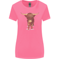 Highland Cattle Cow Scotland Scottish Womens Wider Cut T-Shirt Azalea