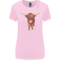 Highland Cattle Cow Scotland Scottish Womens Wider Cut T-Shirt Light Pink