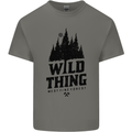 Hiking Wild Thing Camping Rambling Outdoors Mens Cotton T-Shirt Tee Top Charcoal