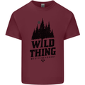 Hiking Wild Thing Camping Rambling Outdoors Mens Cotton T-Shirt Tee Top Maroon