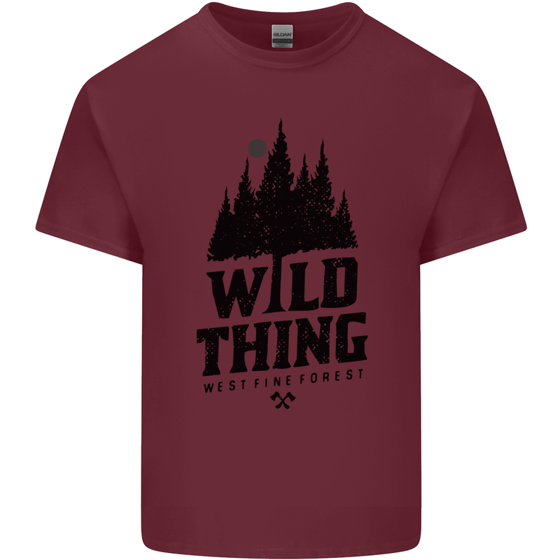 Hiking Wild Thing Camping Rambling Outdoors Mens Cotton T-Shirt Tee Top Maroon