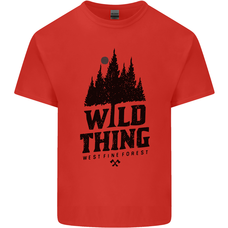 Hiking Wild Thing Camping Rambling Outdoors Mens Cotton T-Shirt Tee Top Red