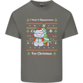 Hippo Christmas Funny Hippopotamus Mens Cotton T-Shirt Tee Top Charcoal