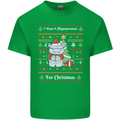 Hippo Christmas Funny Hippopotamus Mens Cotton T-Shirt Tee Top Irish Green