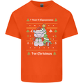 Hippo Christmas Funny Hippopotamus Mens Cotton T-Shirt Tee Top Orange