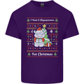 Hippo Christmas Funny Hippopotamus Mens Cotton T-Shirt Tee Top Purple