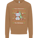 Hippo Christmas Funny Hippopotamus Mens Sweatshirt Jumper Caramel Latte