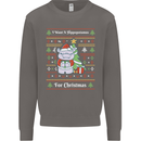 Hippo Christmas Funny Hippopotamus Mens Sweatshirt Jumper Charcoal