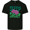 Hippo Sleep Shirt Sleeping Pajamas Mens Cotton T-Shirt Tee Top Black