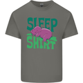 Hippo Sleep Shirt Sleeping Pajamas Mens Cotton T-Shirt Tee Top Charcoal