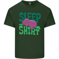 Hippo Sleep Shirt Sleeping Pajamas Mens Cotton T-Shirt Tee Top Forest Green
