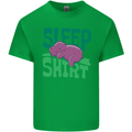 Hippo Sleep Shirt Sleeping Pajamas Mens Cotton T-Shirt Tee Top Irish Green
