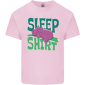 Hippo Sleep Shirt Sleeping Pajamas Mens Cotton T-Shirt Tee Top Light Pink