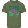 Hippo Sleep Shirt Sleeping Pajamas Mens Cotton T-Shirt Tee Top Military Green
