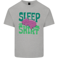 Hippo Sleep Shirt Sleeping Pajamas Mens Cotton T-Shirt Tee Top Sports Grey
