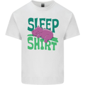 Hippo Sleep Shirt Sleeping Pajamas Mens Cotton T-Shirt Tee Top White