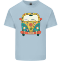 Hippy Van Flowers Peace Campervan Funny Mens Cotton T-Shirt Tee Top Light Blue