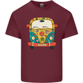 Hippy Van Flowers Peace Campervan Funny Mens Cotton T-Shirt Tee Top Maroon