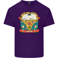 Hippy Van Flowers Peace Campervan Funny Mens Cotton T-Shirt Tee Top Purple