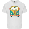 Hippy Van Flowers Peace Campervan Funny Mens Cotton T-Shirt Tee Top White