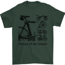 History of the Bicycle Cyclist Cycling Bike Mens T-Shirt Cotton Gildan Forest Green
