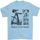 History of the Bicycle Cyclist Cycling Bike Mens T-Shirt Cotton Gildan Light Blue