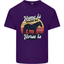 Home Is Where My Horse Is Funny Equestrian Mens Cotton T-Shirt Tee Top Purple
