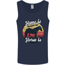 Home Is Where My Horse Is Funny Equestrian Mens Vest Tank Top Navy Blue