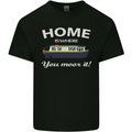 Home Is Where You Moor It Long Boat Barge Mens Cotton T-Shirt Tee Top Black