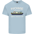 Home Is Where You Moor It Long Boat Barge Mens Cotton T-Shirt Tee Top Light Blue
