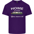 Home Is Where You Moor It Long Boat Barge Mens Cotton T-Shirt Tee Top Purple