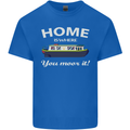 Home Is Where You Moor It Long Boat Barge Mens Cotton T-Shirt Tee Top Royal Blue