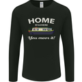 Home Is Where You Moor It Long Boat Barge Mens Long Sleeve T-Shirt Black