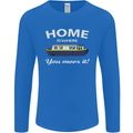 Home Is Where You Moor It Long Boat Barge Mens Long Sleeve T-Shirt Royal Blue