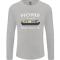 Home Is Where You Moor It Long Boat Barge Mens Long Sleeve T-Shirt Sports Grey
