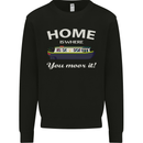 Home Is Where You Moor It Long Boat Barge Mens Sweatshirt Jumper Black