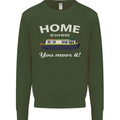 Home Is Where You Moor It Long Boat Barge Mens Sweatshirt Jumper Forest Green