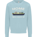 Home Is Where You Moor It Long Boat Barge Mens Sweatshirt Jumper Light Blue