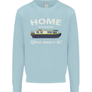 Home Is Where You Moor It Long Boat Barge Mens Sweatshirt Jumper Light Blue