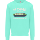 Home Is Where You Moor It Long Boat Barge Mens Sweatshirt Jumper Peppermint
