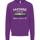 Home Is Where You Moor It Long Boat Barge Mens Sweatshirt Jumper Purple