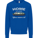 Home Is Where You Moor It Long Boat Barge Mens Sweatshirt Jumper Royal Blue
