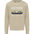 Home Is Where You Moor It Long Boat Barge Mens Sweatshirt Jumper Sand
